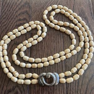 Vintage beaded belt and metal buckle